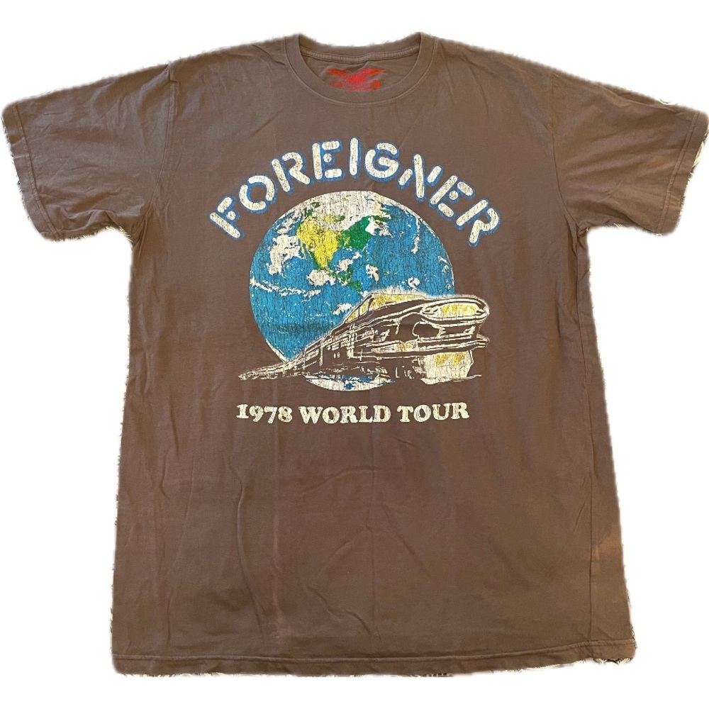 FOEIGNER ROCK BAND 1978 WORLD TOUR T-SHIRT “Brown”